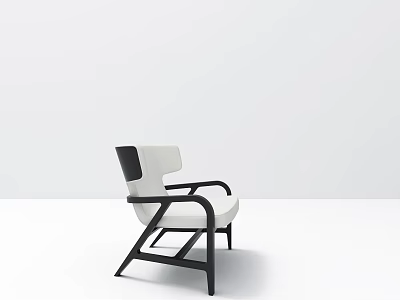 Modern Single Sofa With White And Black Color Sleek Design In Pure White Background 3d model