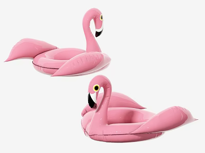 Pink Flamingo Shaped Inflatable Pool Floats For Summer Water Sports 3d model