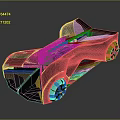Black Futuristic Concept Car With Sleek Aerodynamic Body And Red Accent Lines