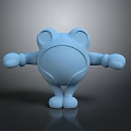 Blue Frog Decorative Ornament Set With Cute Round Body And Extended Arms Design