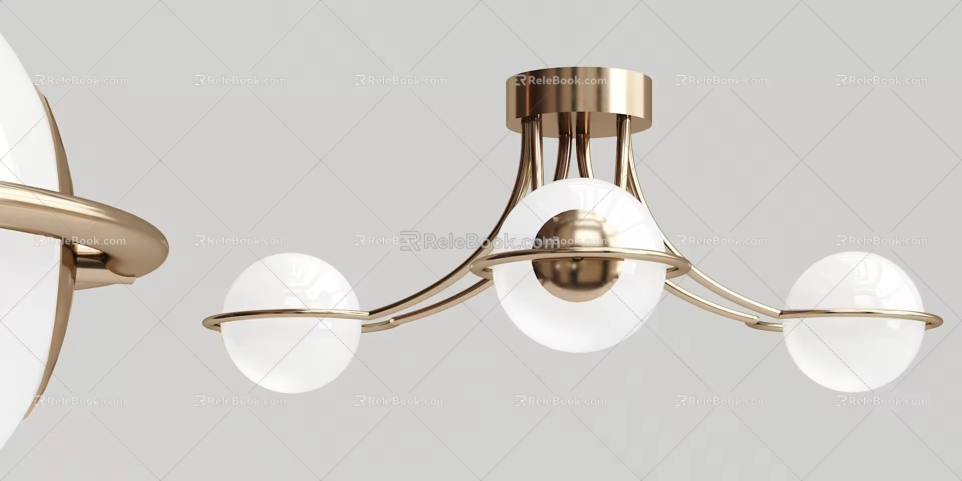 Modern Ceiling Lamp Golden Spherical Ceiling Lamp 3d model