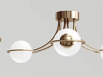 Modern Ceiling Lamp Golden Spherical Ceiling Lamp 3d model
