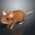 Brown 3D Mouse Toy Character With Big Ears Black Eyes And White Paws