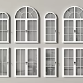 windows french windows european windows retro casement windows curved windows doors and windows 3d model