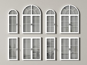 windows french windows european windows retro casement windows curved windows doors and windows 3d model