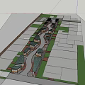 Outdoor Market Stalls With Wooden Structures Green Roofs And Circular Pathways