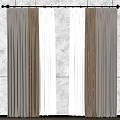 Modern Curtains In Brown Beige And White With Sheer Layers And Rod Installation