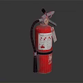 Red Fire Extinguisher With Handle Hose And Label For Fire Safety Equipment