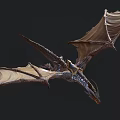 3D Rendered Dragon With Rider Flying In Dark Background Scene