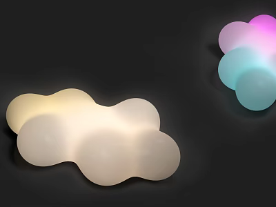 Colorful Cloud Shaped Decorative Lights with Soft Illuminated Glow and Modern Design 3d model