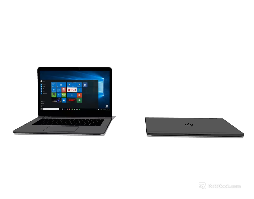 Modern Laptop With Open And Closed States Featuring Windows 3d model