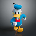 Donald Duck Game Movie Character In Blue Outfit Blue Cap Red Bow Tie Running Pose