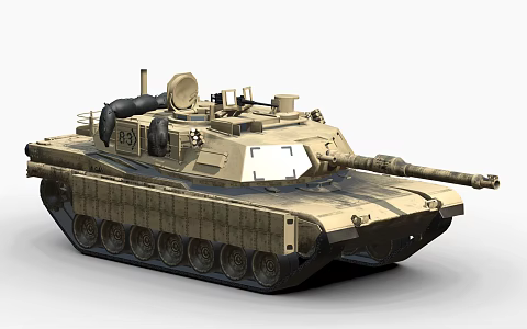 Modern M1A1 Abrams Main Battle Tank Military Armored Vehicle 3d model