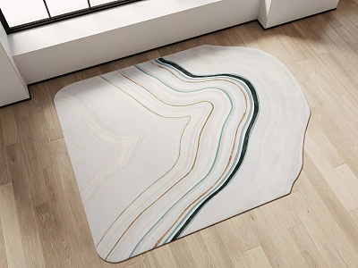 Modern shape carpet abstract shaped carpet 3d model