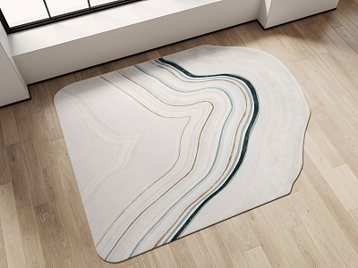 Modern shape carpet abstract shaped carpet 3d model