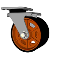 Industrial Caster Wheel Heavy Duty Metal Frame Rubber Tread for Machinery Mobility