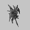 Game Movie Mecha Character With Silver Blue Gold Armor And Long Spear