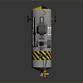 Portable Industrial Air Compressor With Tank Yellow Black Stripes And Wheels