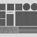 Assorted Interlocking Covers Collection With Circular Square And Grid Patterns