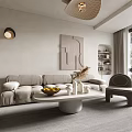 Modern Bright Open Living And Dining Room Interior Design With Large Floor To Ceiling Windows
