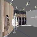 LESSIS Shopping Mall Store With Modern Transparent Curtain Arc Entrance And Fashion