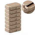 Beige Decorative Cabinet With Ribbed Drawers Multiple Tiers And Modern Minimalist Design
