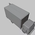 White Box Truck With Flat Roof Side Panels And Black Wheels