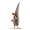 Golden Angel Statue Featuring Outstretched Wings And Standing Pose On Base
