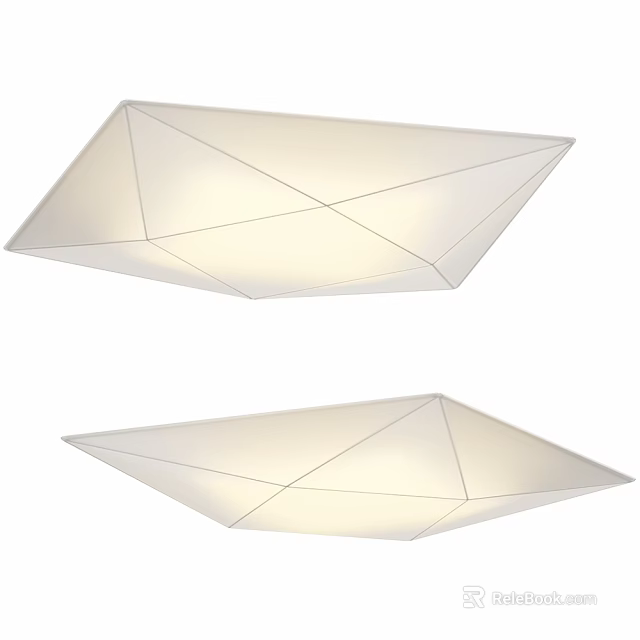 Modern Geometric Polygonal Ceiling Lights With Soft Lighting For Home Interior Decoration 3d model