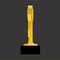 Golden Trophy Design With Winged Body Wheel Center And Black Base