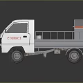 CIEBRCI White Small Truck With Open Cargo Area Transparent Container And Items Inside