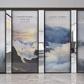 Decorative Natural Landscape Screen With Clouds And Inspirational Quotes For Modern Interior Space