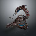 Intricate Mechanical Device With Geared Rings Metallic Components And Industrial Design In 3D Render