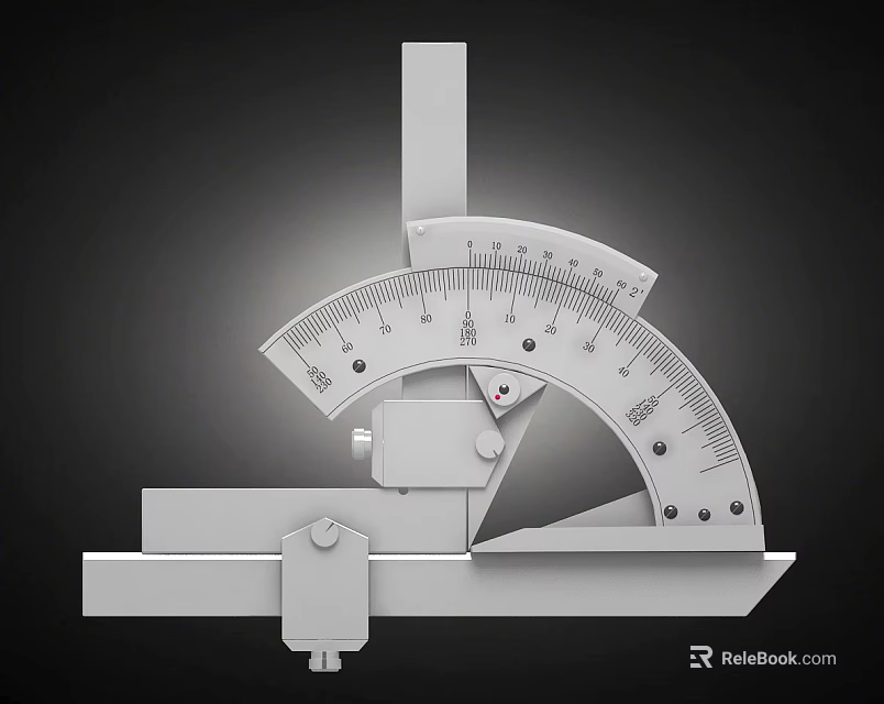 Mechanical Precision Industrial Equipment For Angle Measurement With Dial And Pointer 3d model 