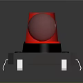 Red Warning Light With Square Base Mounting Holes And Illuminated Top