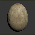 Brown Cracked Egg With Textured Shell On Dark Smooth Background 3d model