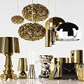 Elegant Modern Gold Silver Metallic Decorative Ornament Set For Home Decor