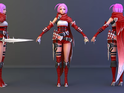 Modern game character ninja 3d model