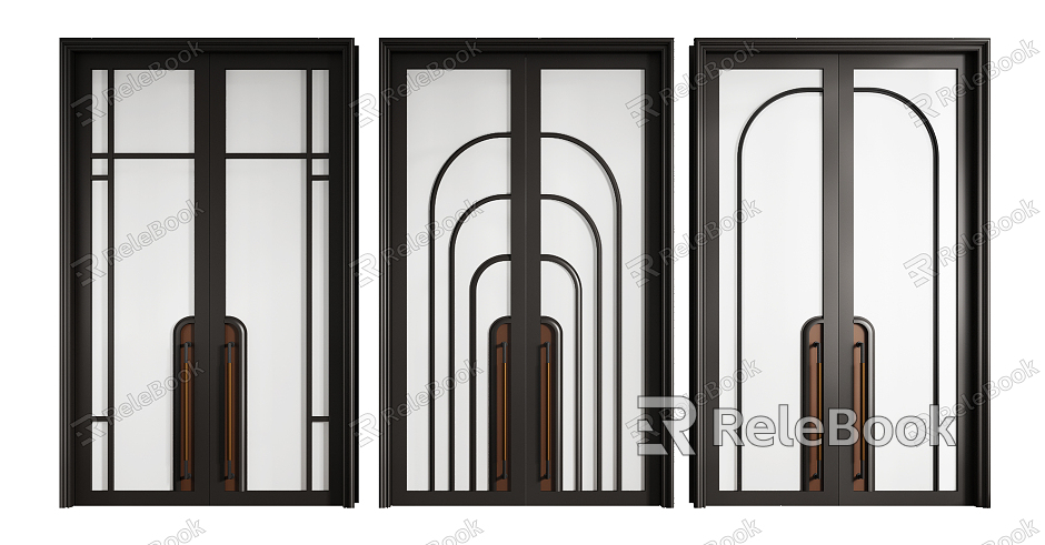 Modern double door entry door model