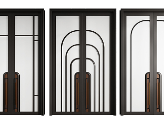 Modern double door entry door 3d model