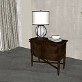 American bedside table 3d model