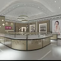 Elegant Jewelry Store Interior Design With Glass Display Cases Decorative Counters And Ceiling Lighting