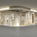 Modern Clothing Store Interior With Display Racks Mannequins And White Garments