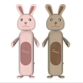 Cute Rabbit Stuffed Dolls in Pink and Beige with Sweet Label for Kids