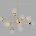 Modern Chandelier With Glass Globes And Metal Frame For Interior Design