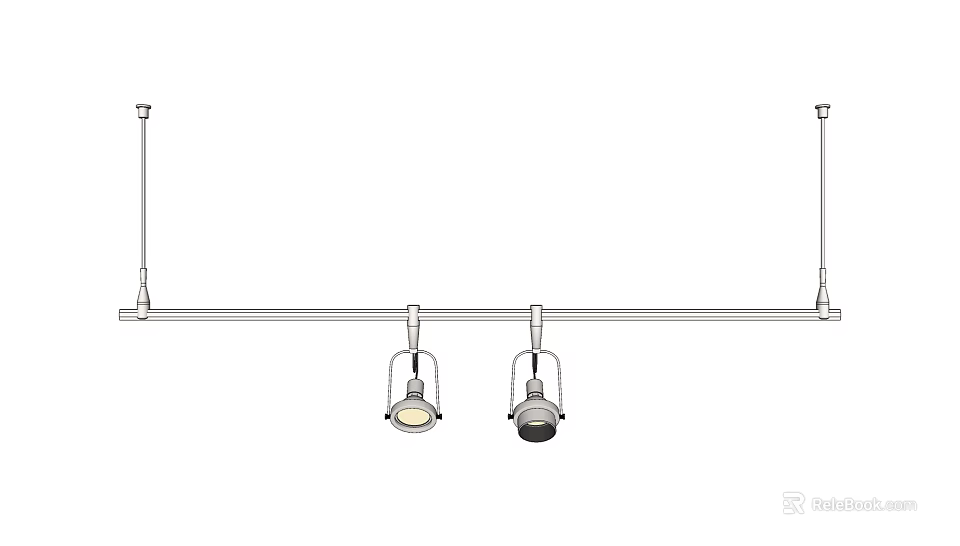 Adjustable Track Spotlights With Two Heads For Modern Home Ceiling Lighting 3d model