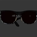 Stylish Black Frame Sunglasses With Brown Lenses And UV Protection 3d model