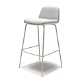 Modern Yellow Upholstered Bar Stool With Black Metal Frame Stylish Design 3d model