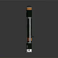 Space Rocket Component With Cylindrical Structure Orange Black Sections And Solar Blades