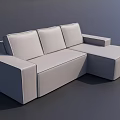 Spacious Modern Gray L-shaped Sectional Sofa with Upholstered Backrest and Armrests 3d model